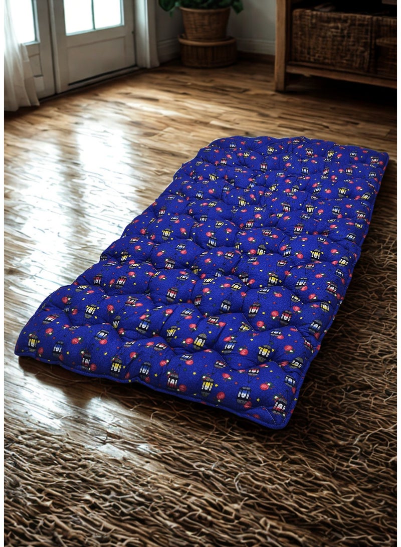 سمارت هوم مطرحة أرضية رمضانية مفرد 190×90×6 سم بحشوة قطن طبيعي وقماش بوليستر ناعم – فرش أرضي مبطن قابل للطي مع حقيبة تخزين – مناسب لجلسات رمضان والنوم الأرضي والضيوف والرحلات – هدية رمضانية مريحة - Image 1